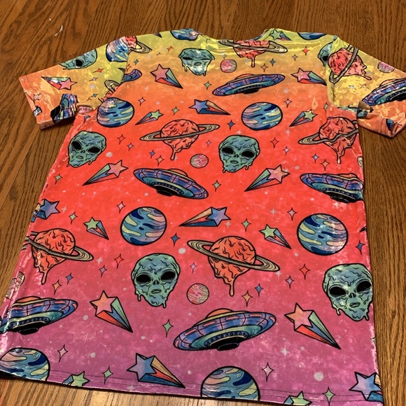 Electro Threads Alien Drip Crushed Velvet Tee M - Picture 4 of 8